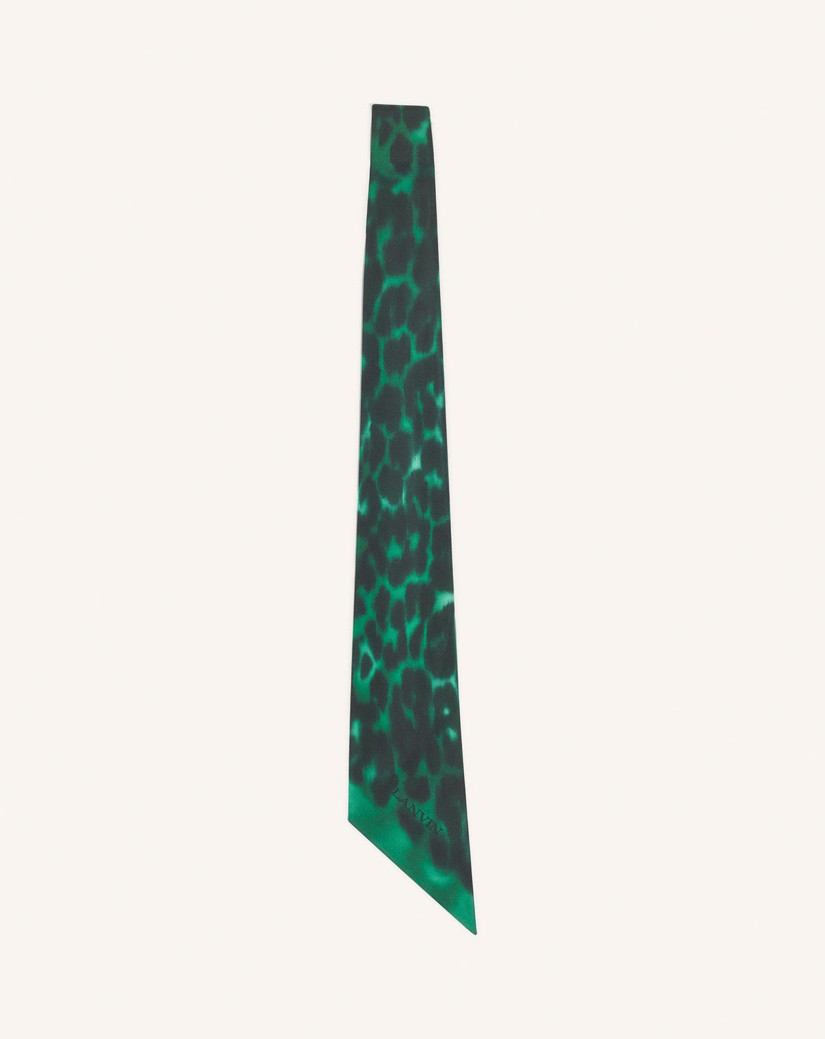 Green Leopard Print Silk Twilly | Lanvin Women