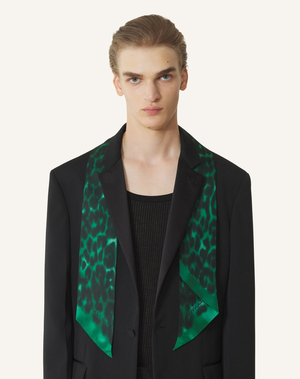 Green Leopard Print Silk Twilly | Lanvin Women