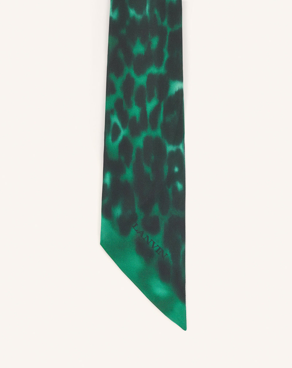 Green Leopard Print Silk Twilly | Lanvin Women