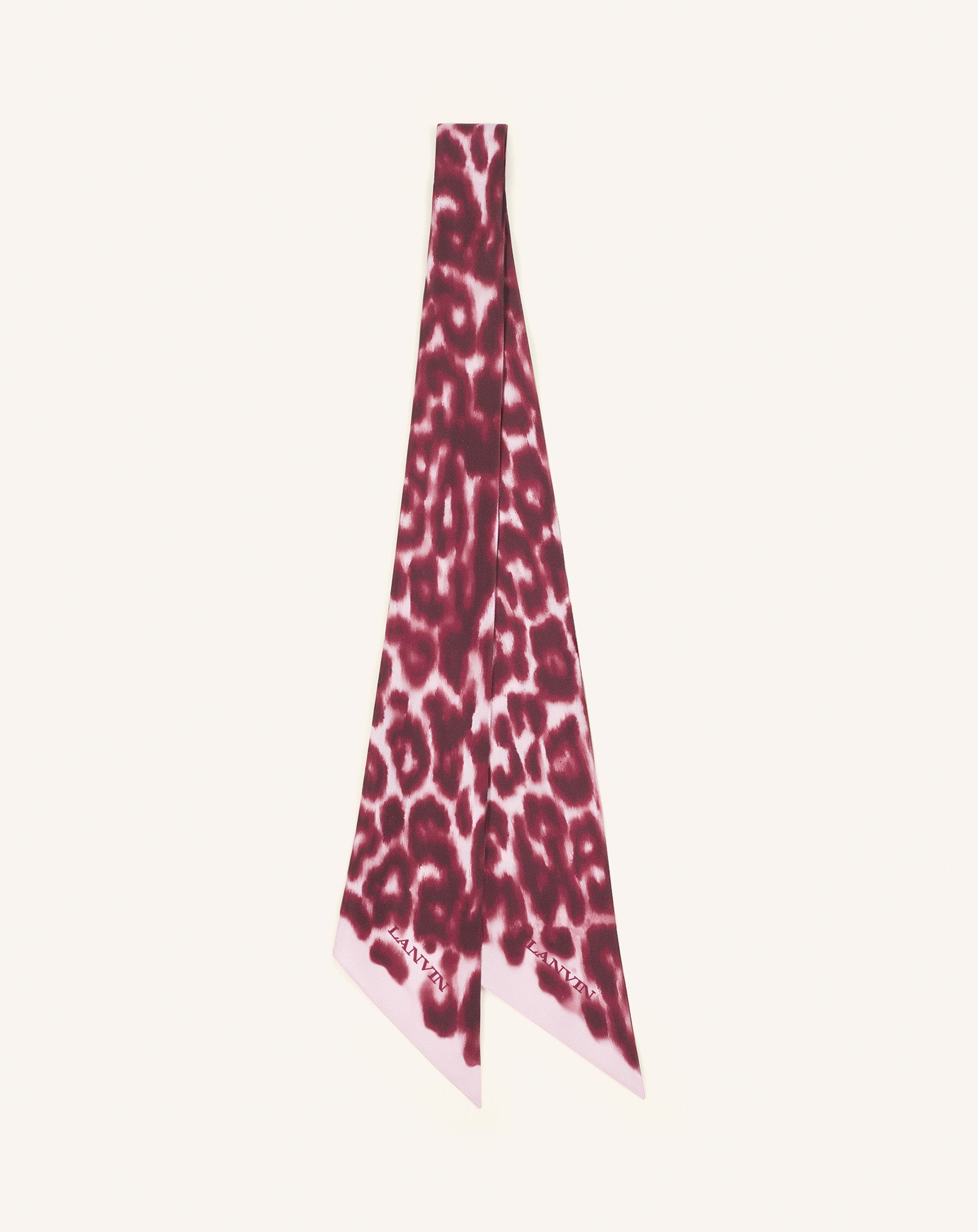 Pink Leopard Print Silk Twilly | Lanvin Women