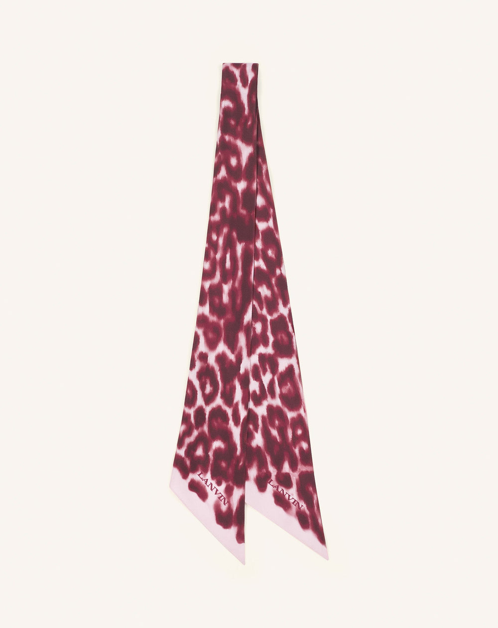 Pink Leopard Print Silk Twilly | Lanvin Women