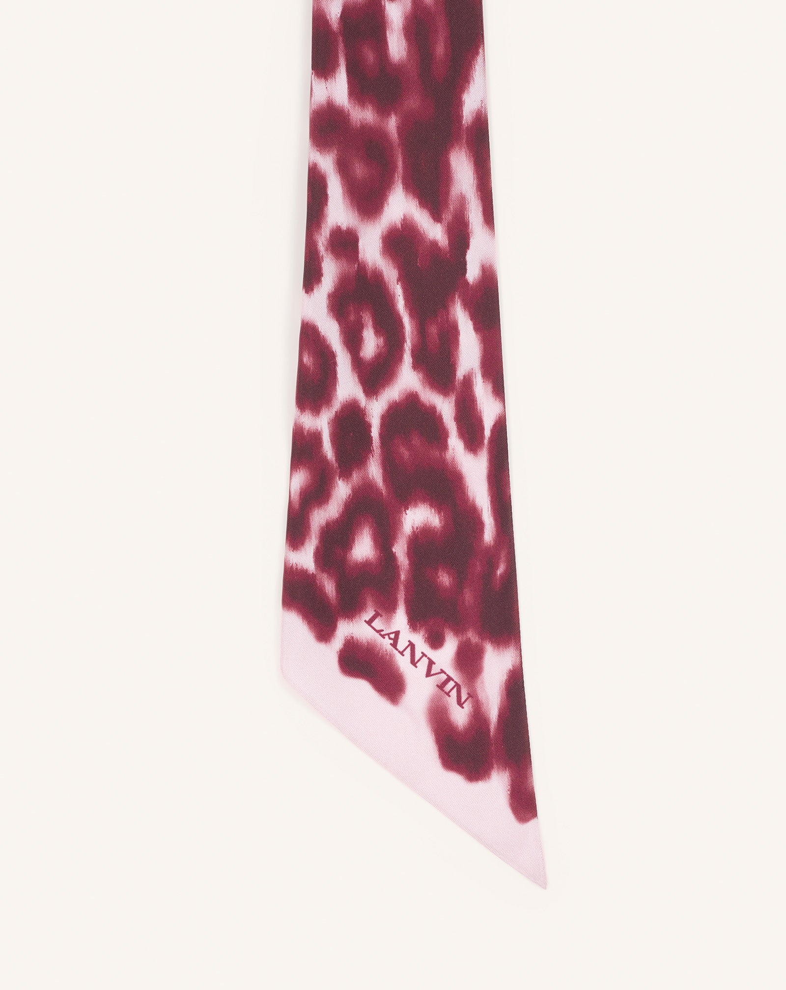 Pink Leopard Print Silk Twilly | Lanvin Women
