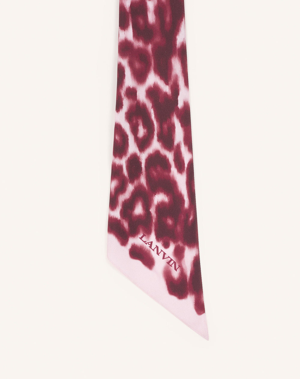 Pink Leopard Print Silk Twilly | Lanvin Women