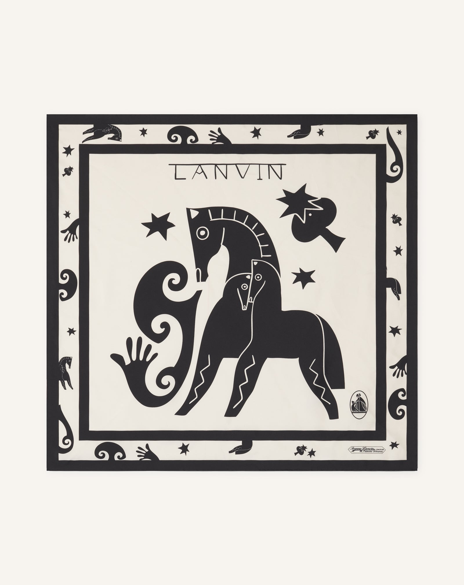 Carré Imprimé Lunar Year En Soie White | Lanvin Women
