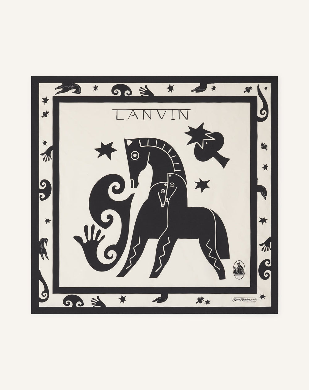 Carré Imprimé Lunar Year En Soie White | Lanvin Women