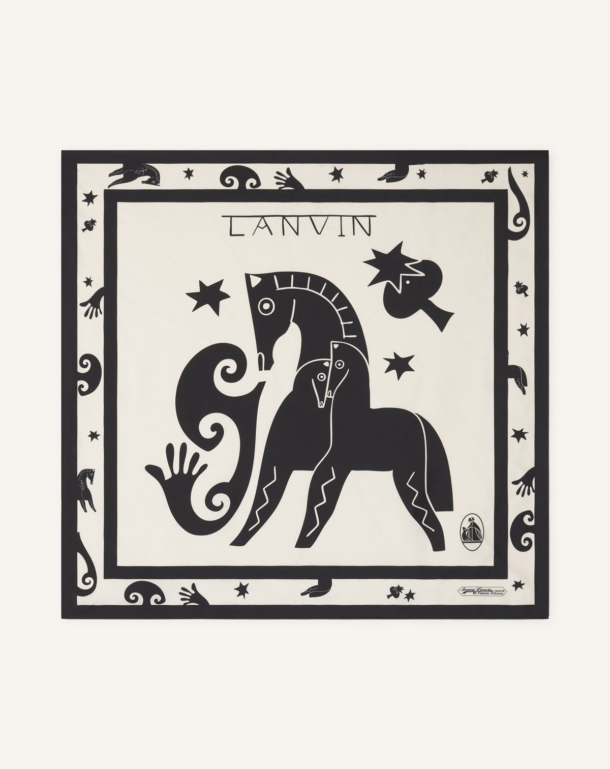 Carré Imprimé Lunar Year En Soie White | Lanvin Women