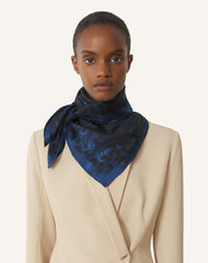 Blue Leopard Print Silk Scarf | Lanvin Women