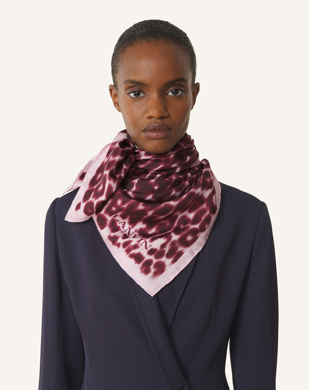 Pink Leopard Print Silk Scarf | Lanvin Women
