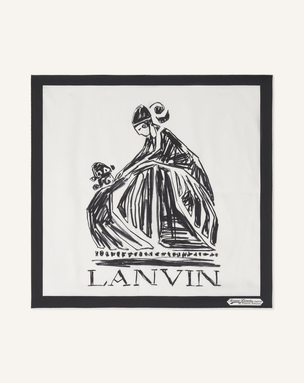 White Mother & Child Printed Silk Scarf | Lanvin Women