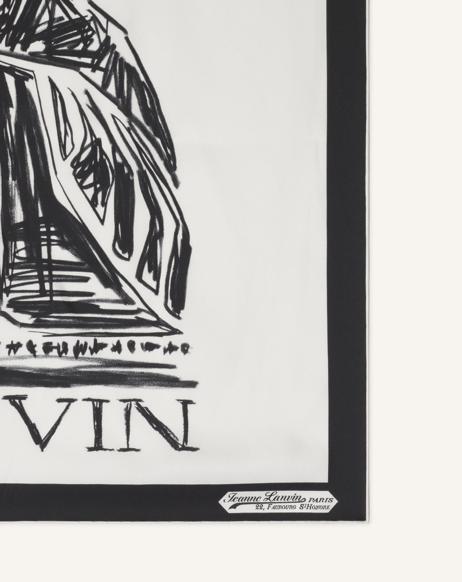White Mother & Child Printed Silk Scarf | Lanvin Women