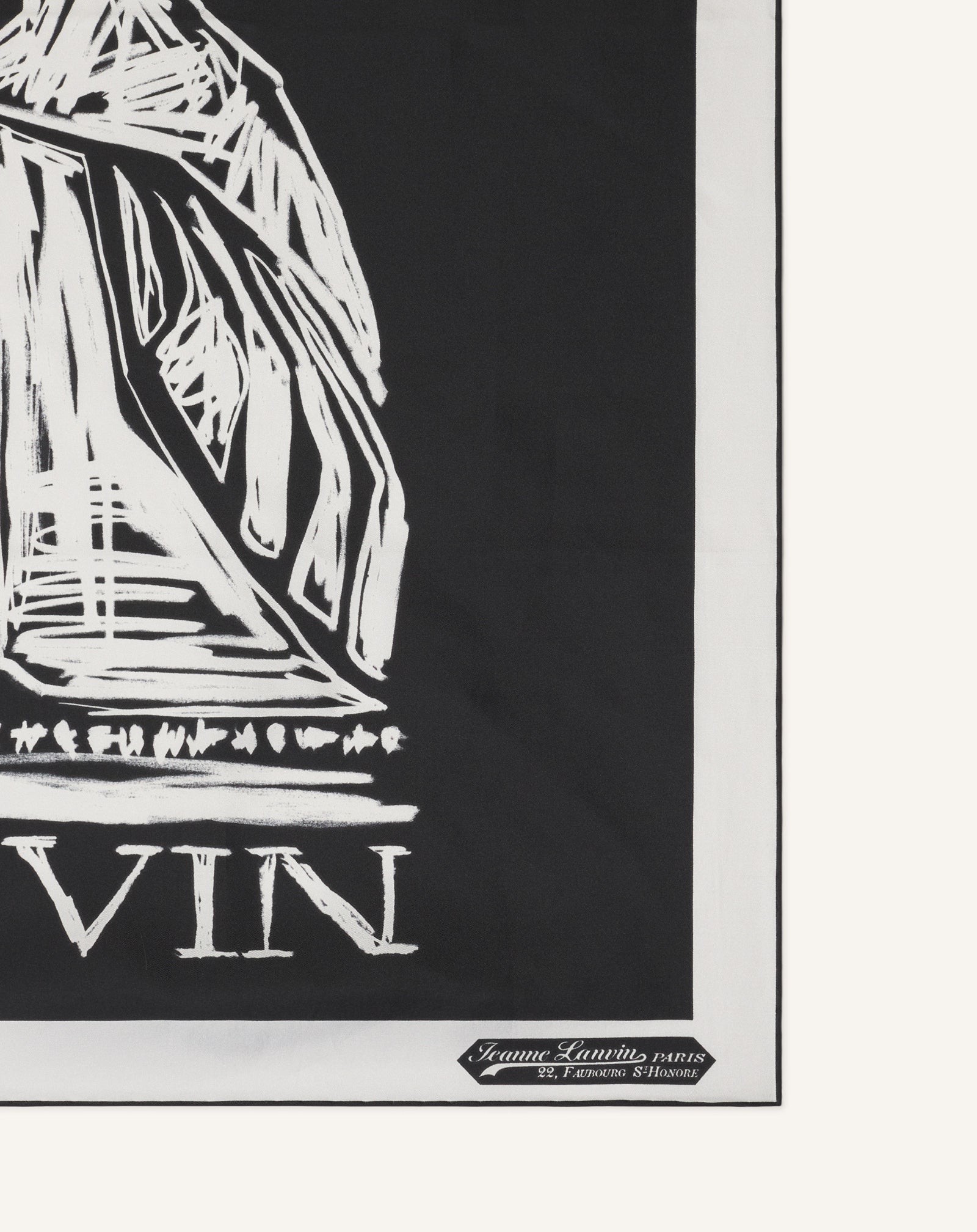 Grey Mother & Child Printed Silk Scarf | Lanvin Women