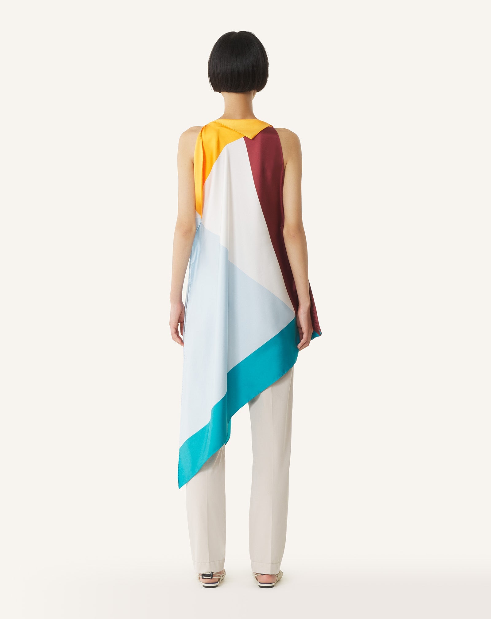 Top À Motif Graphique En Soie White | Lanvin Women