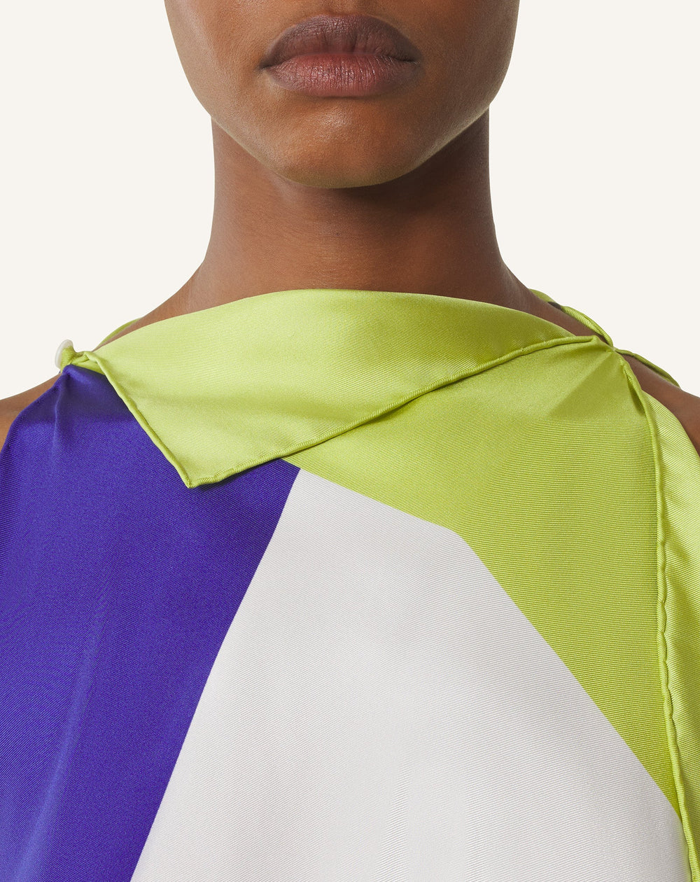 Top À Motif Graphique En Soie Blue | Lanvin Women