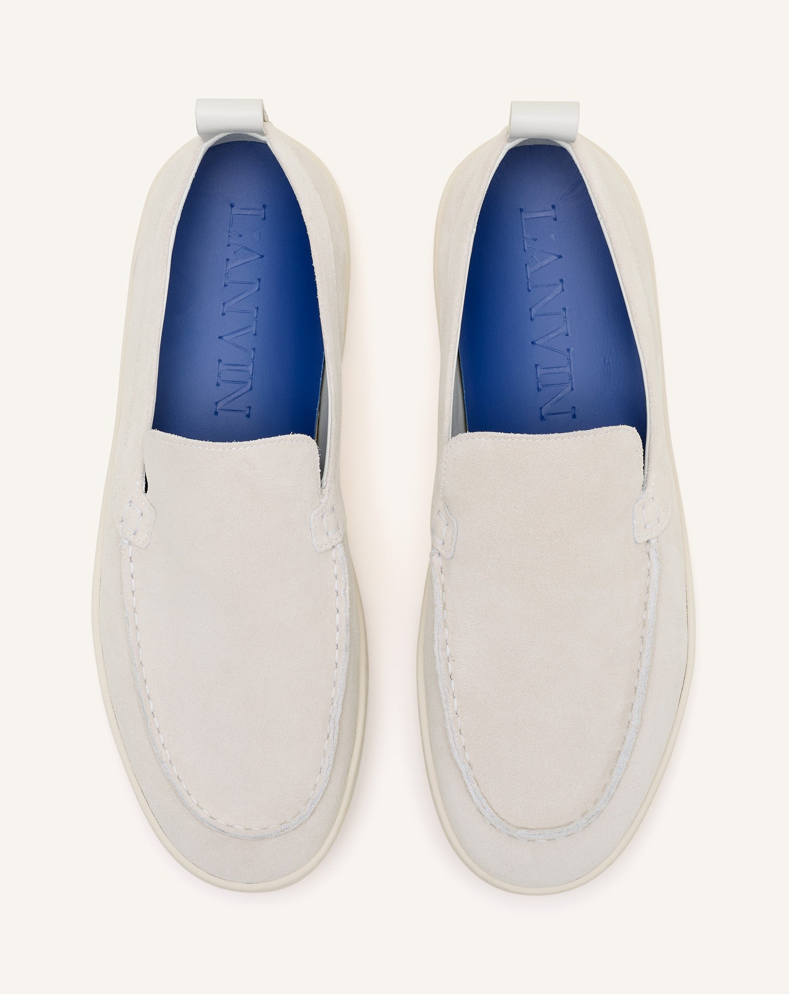 White Cruiser Suede Moccasins | Lanvin Men