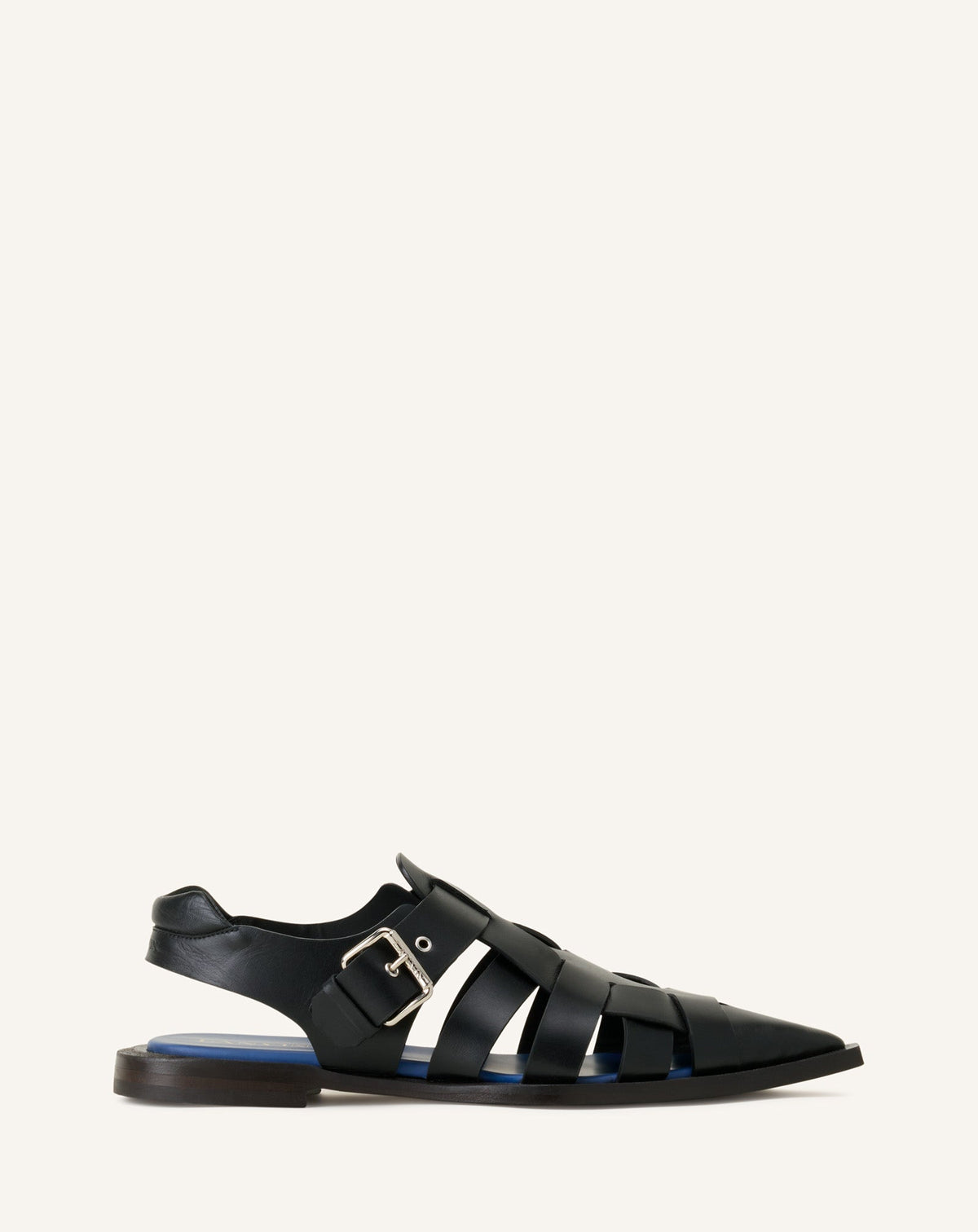 Sandale À Bout Pointu En Cuir Black | Lanvin Men