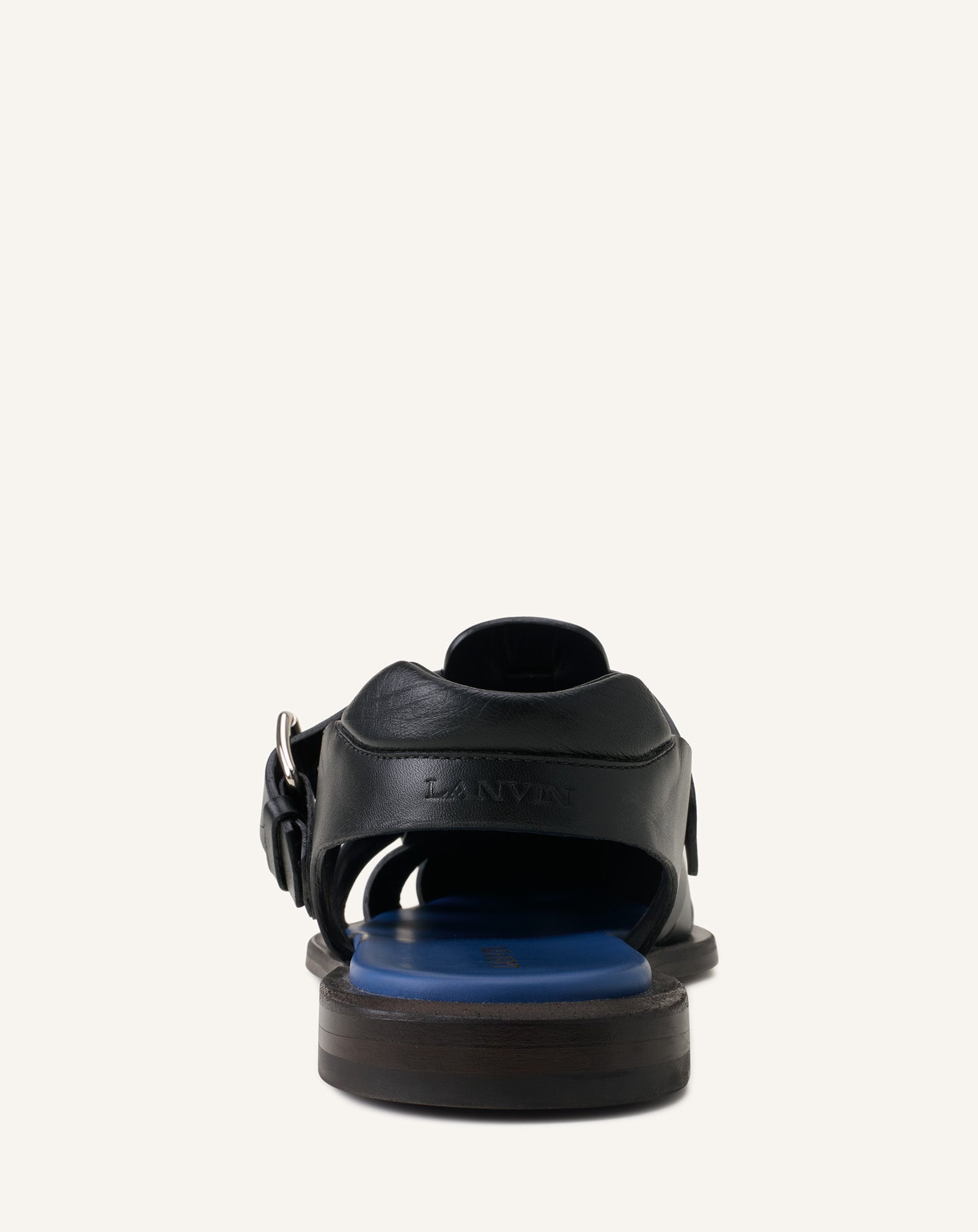Sandale À Bout Pointu En Cuir Black | Lanvin Men