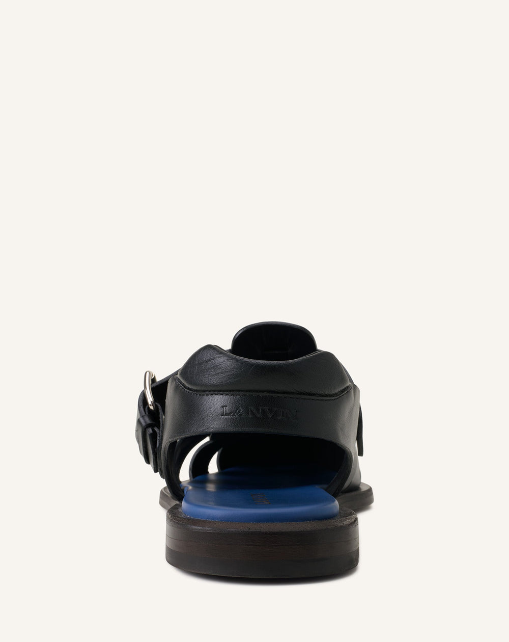 Sandale À Bout Pointu En Cuir Black | Lanvin Men