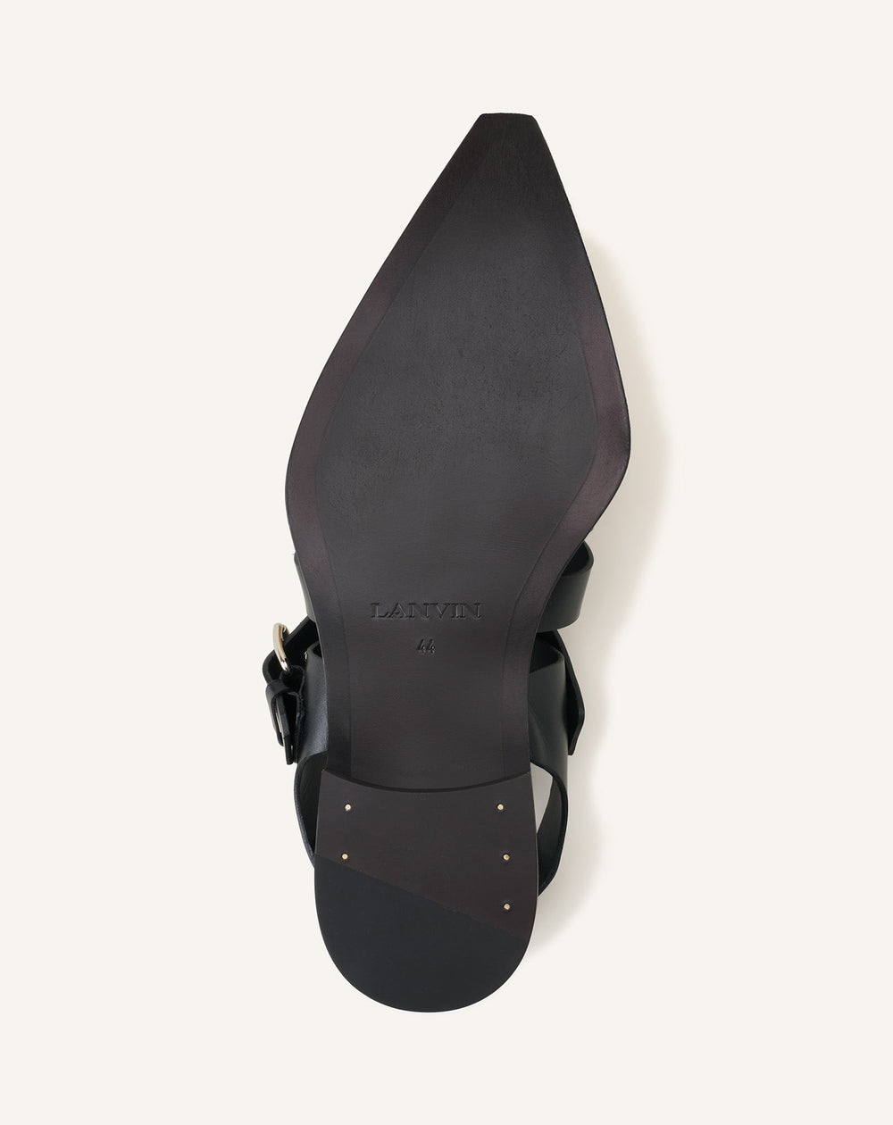 Sandale À Bout Pointu En Cuir Black | Lanvin Men