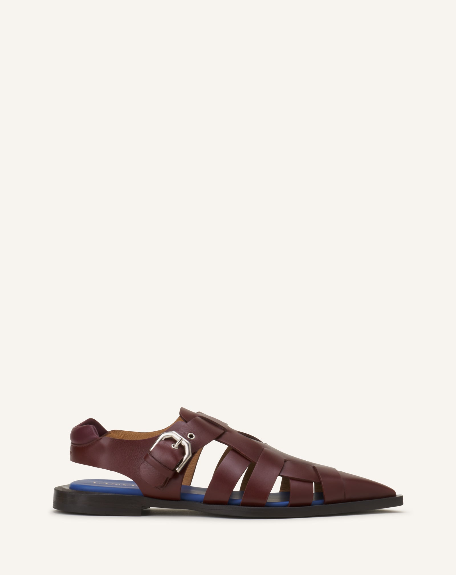 Sandale À Bout Pointu En Cuir Brown | Lanvin Men