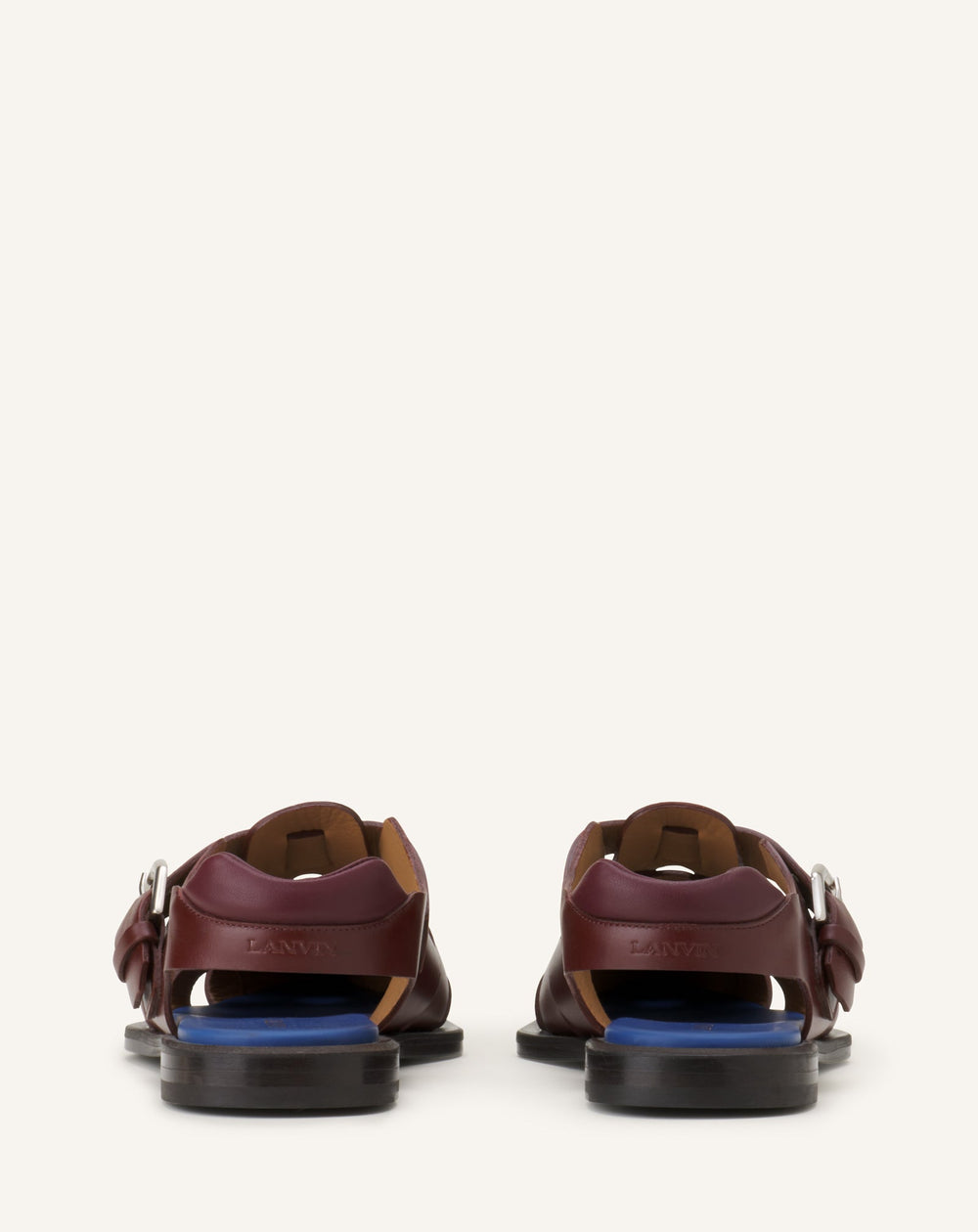 Sandale À Bout Pointu En Cuir Brown | Lanvin Men
