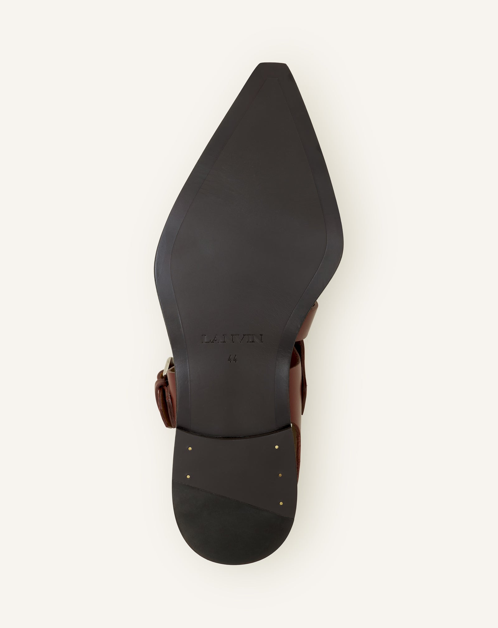 Sandale À Bout Pointu En Cuir Brown | Lanvin Men