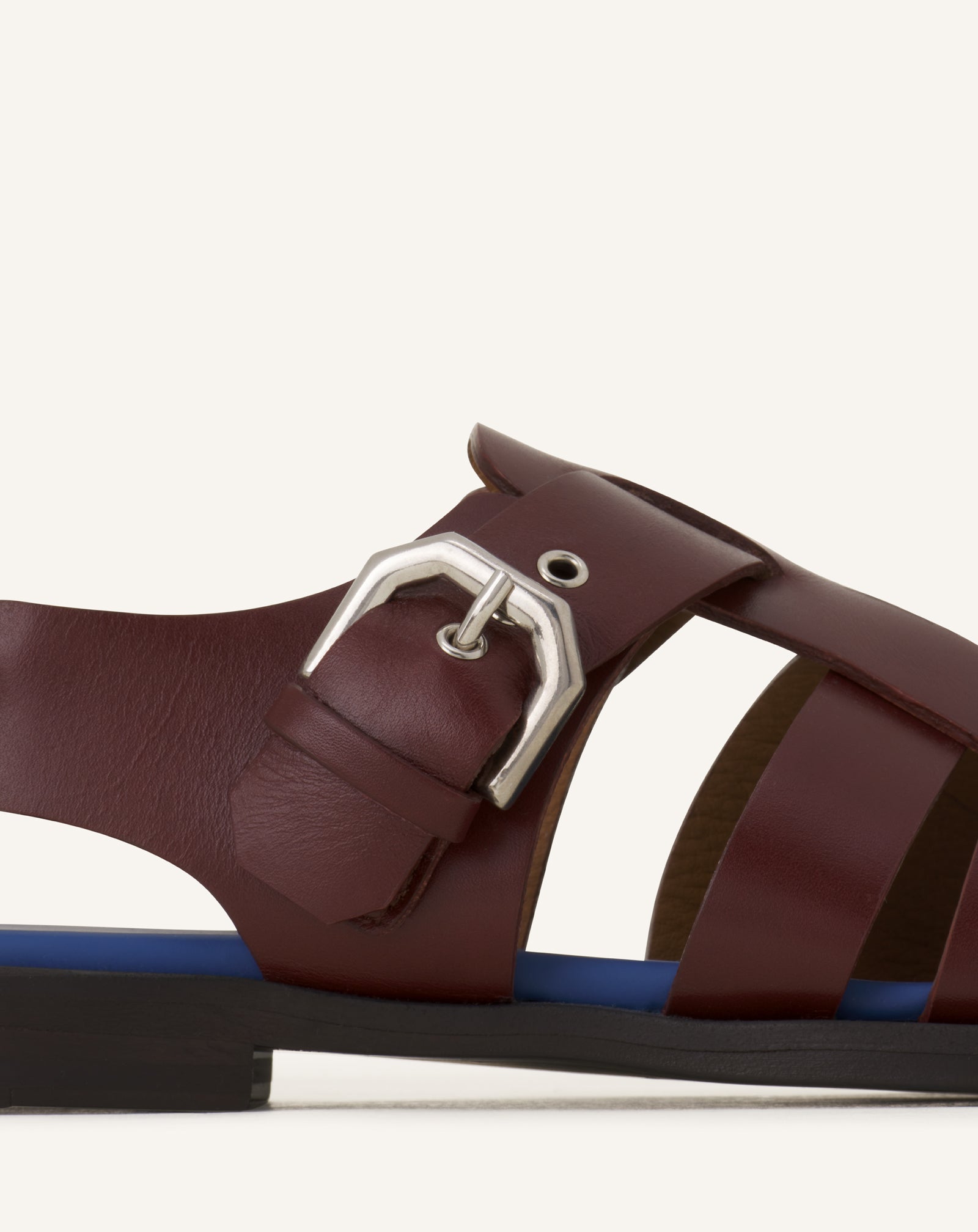 Sandale À Bout Pointu En Cuir Brown | Lanvin Men