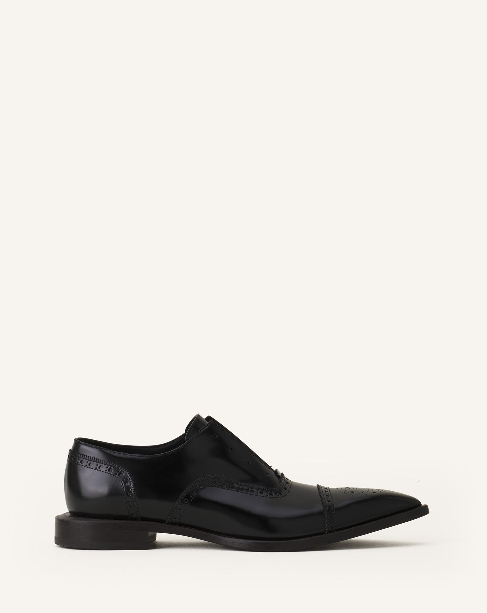 Black Brogue Oxford Shoe In Shiny Leather | Lanvin Men