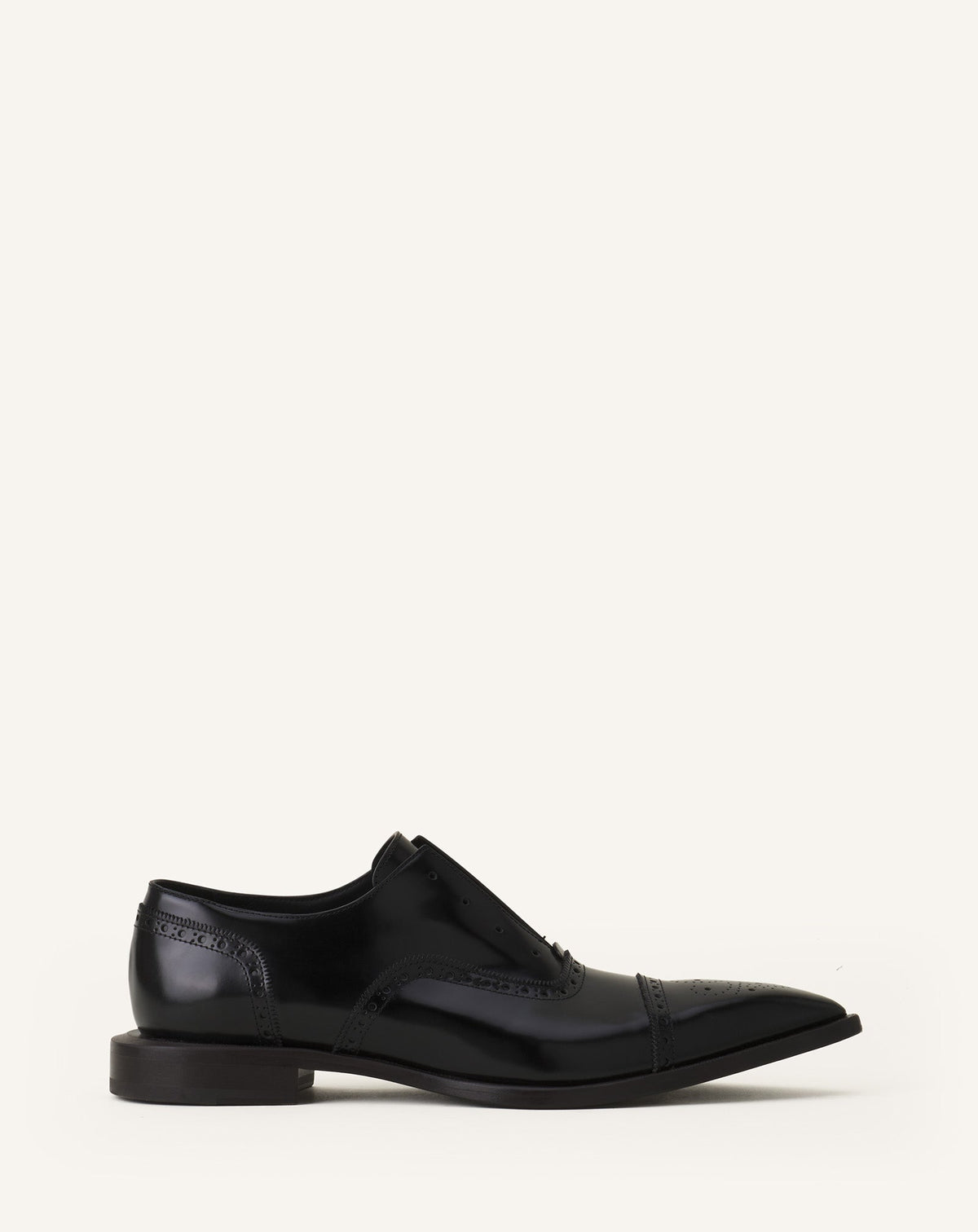 Black Brogue Oxford Shoe In Shiny Leather | Lanvin Men