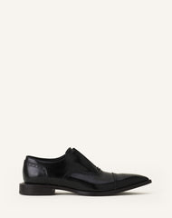 Black Brogue Oxford Shoe In Shiny Leather | Lanvin Men