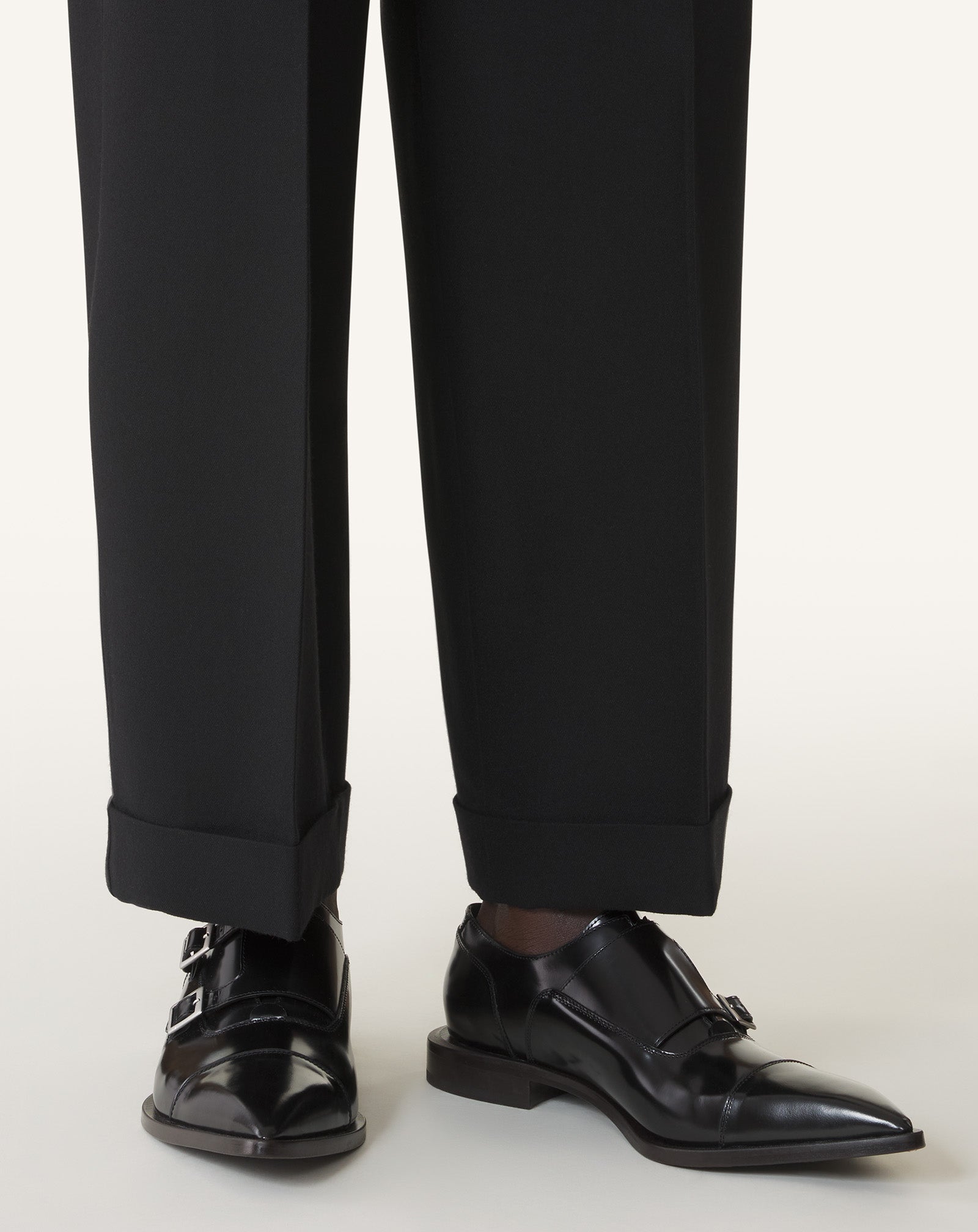 Black Monk Shoes In Glossy Leather | Lanvin Men