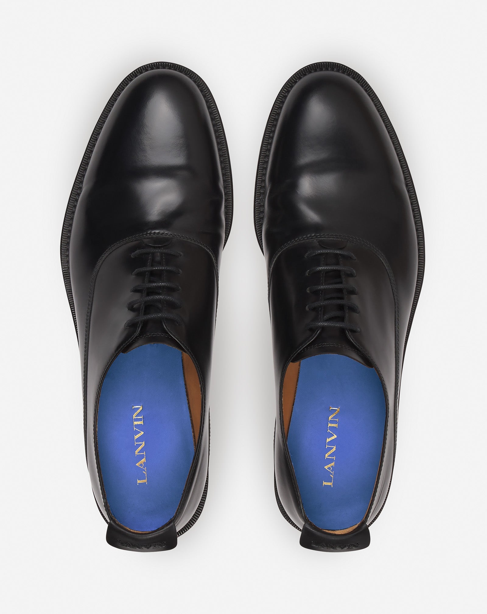 Black Lanvin Signature Leather Oxford Shoes | Lanvin Men