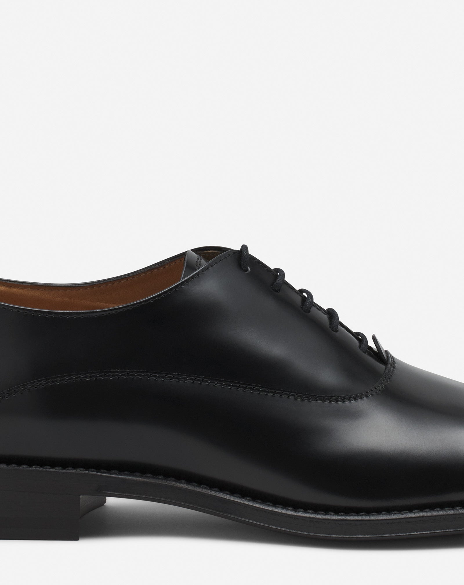 Black Lanvin Signature Leather Oxford Shoes | Lanvin Men