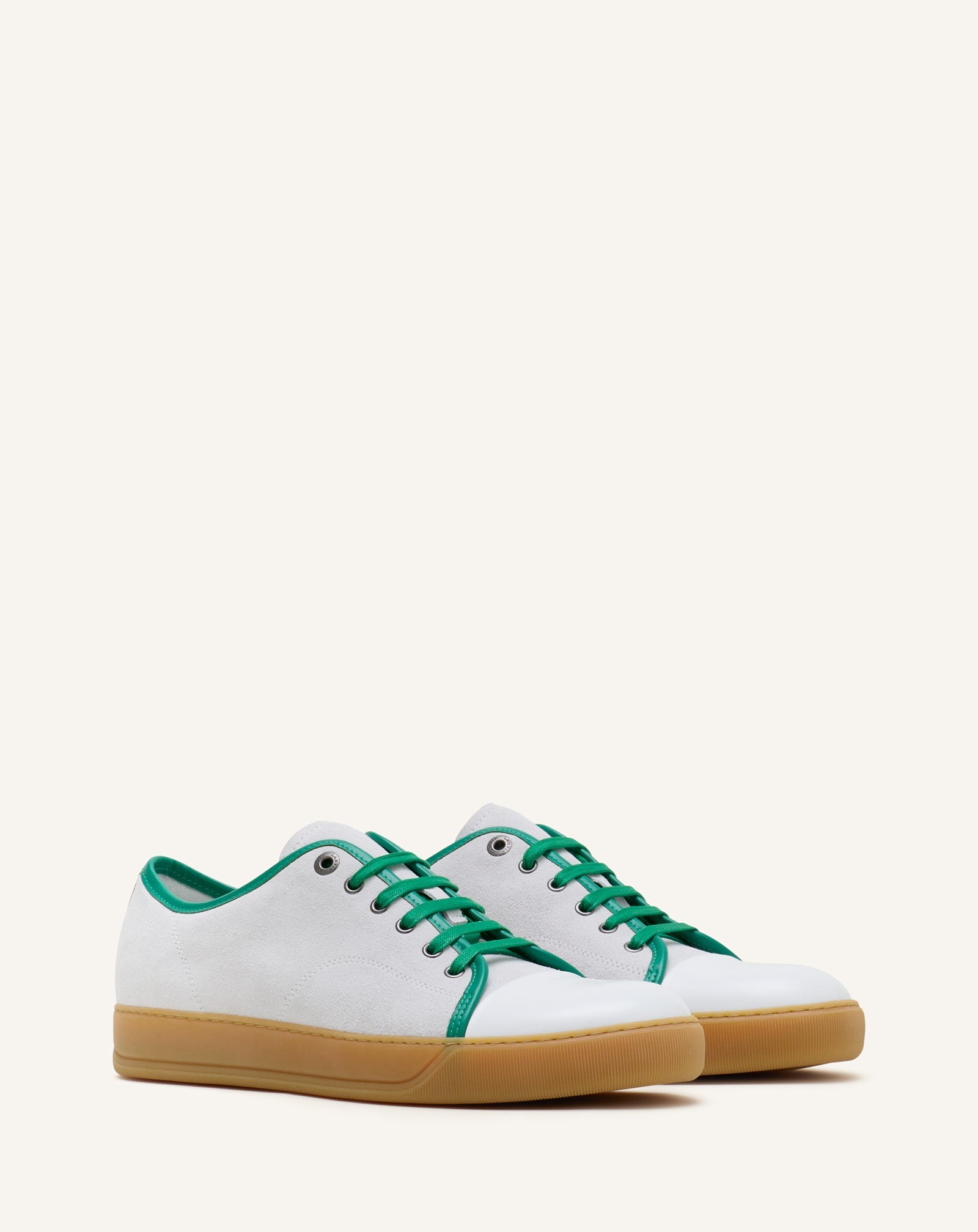 White Dbb1 Leather And Suede Sneakers | Lanvin Men
