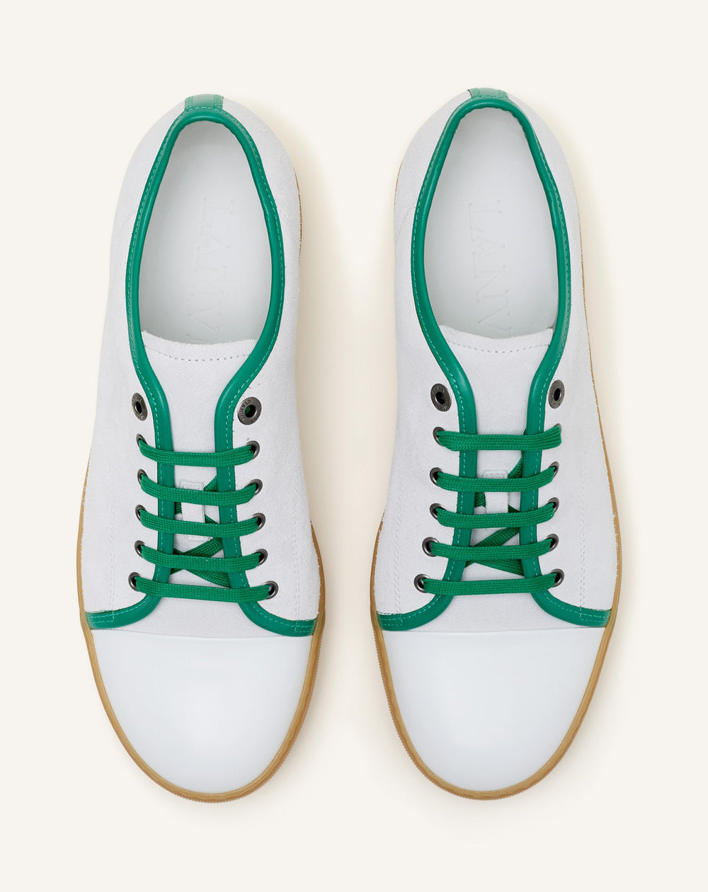 White Dbb1 Leather And Suede Sneakers | Lanvin Men