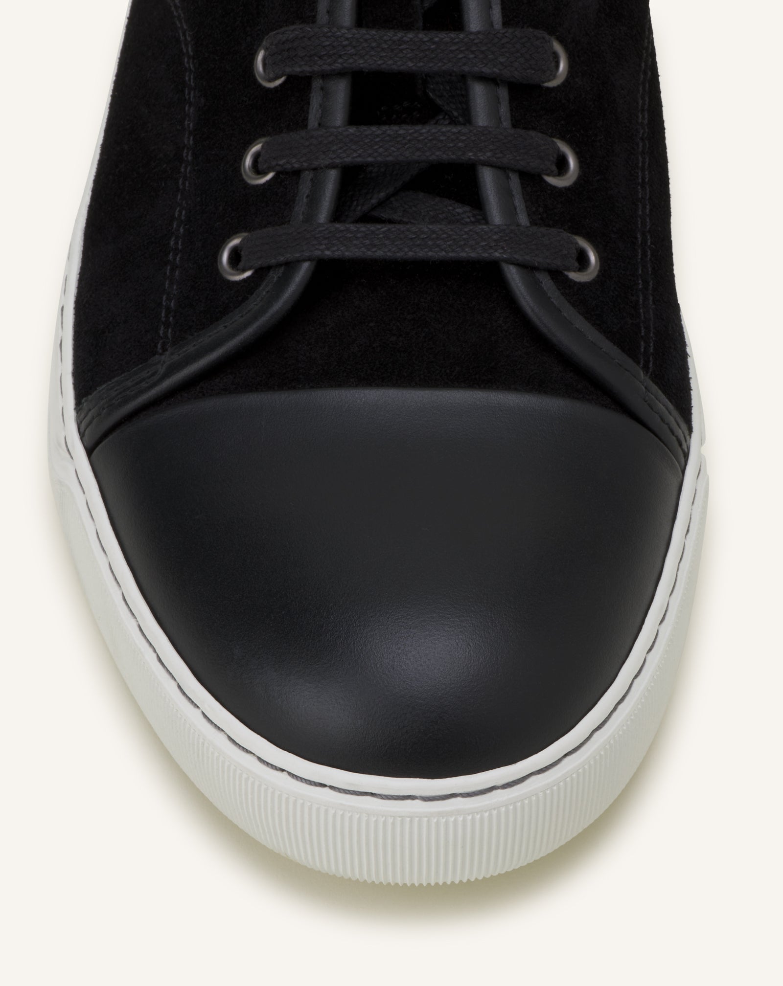 Black Dbb1 Leather And Suede Sneakers | Lanvin Men