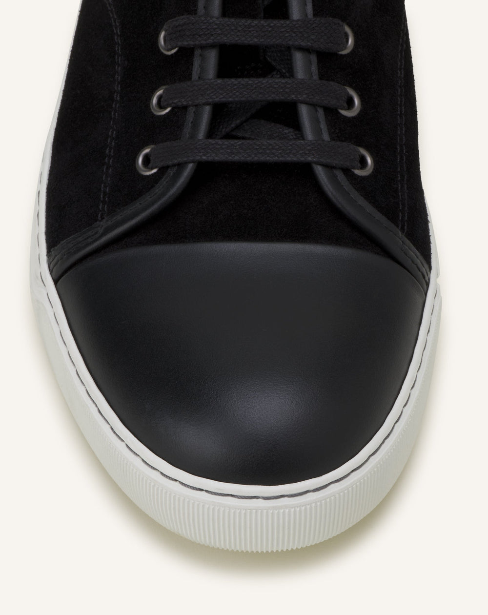 Black Dbb1 Leather And Suede Sneakers | Lanvin Men