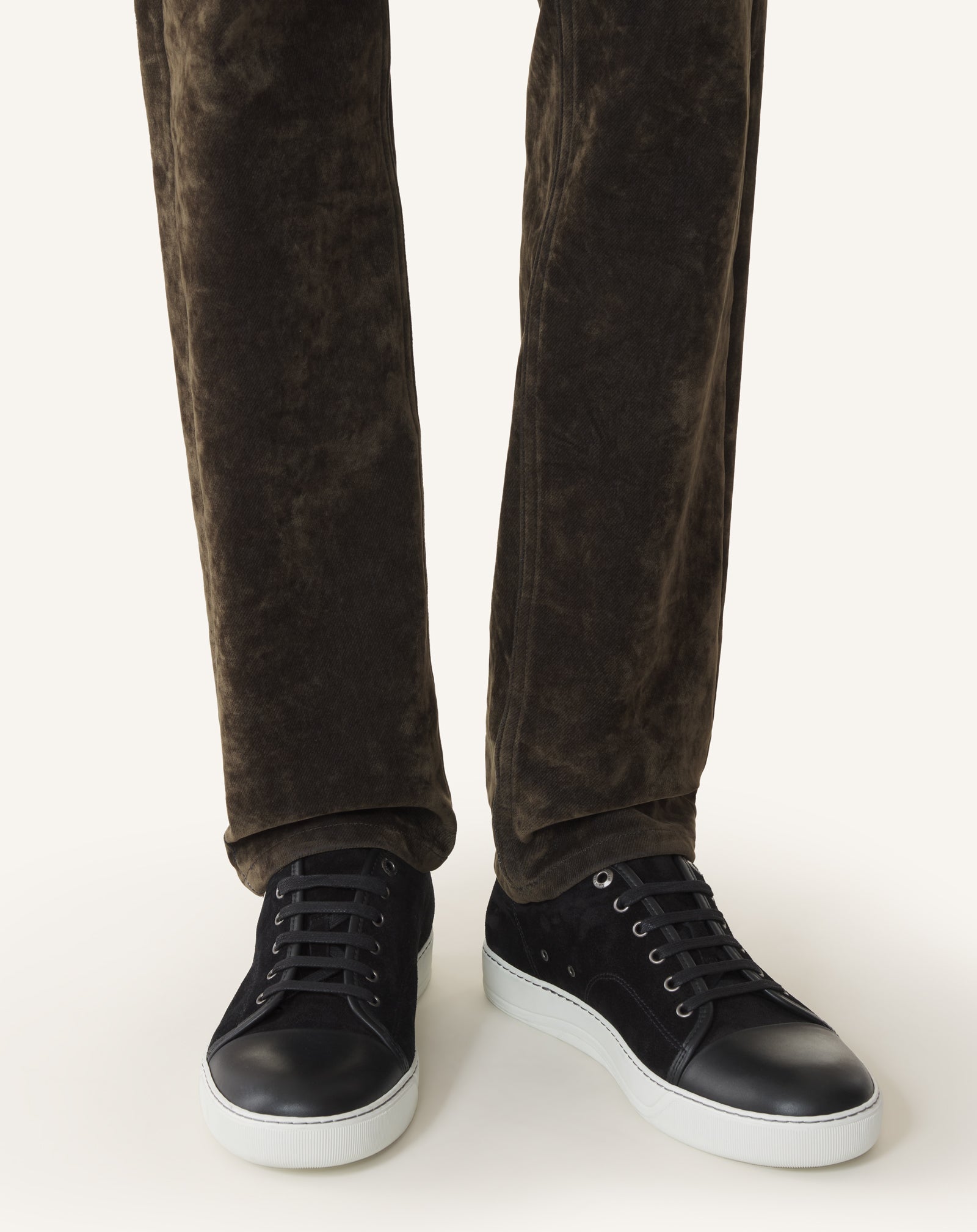 Black Dbb1 Leather And Suede Sneakers | Lanvin Men