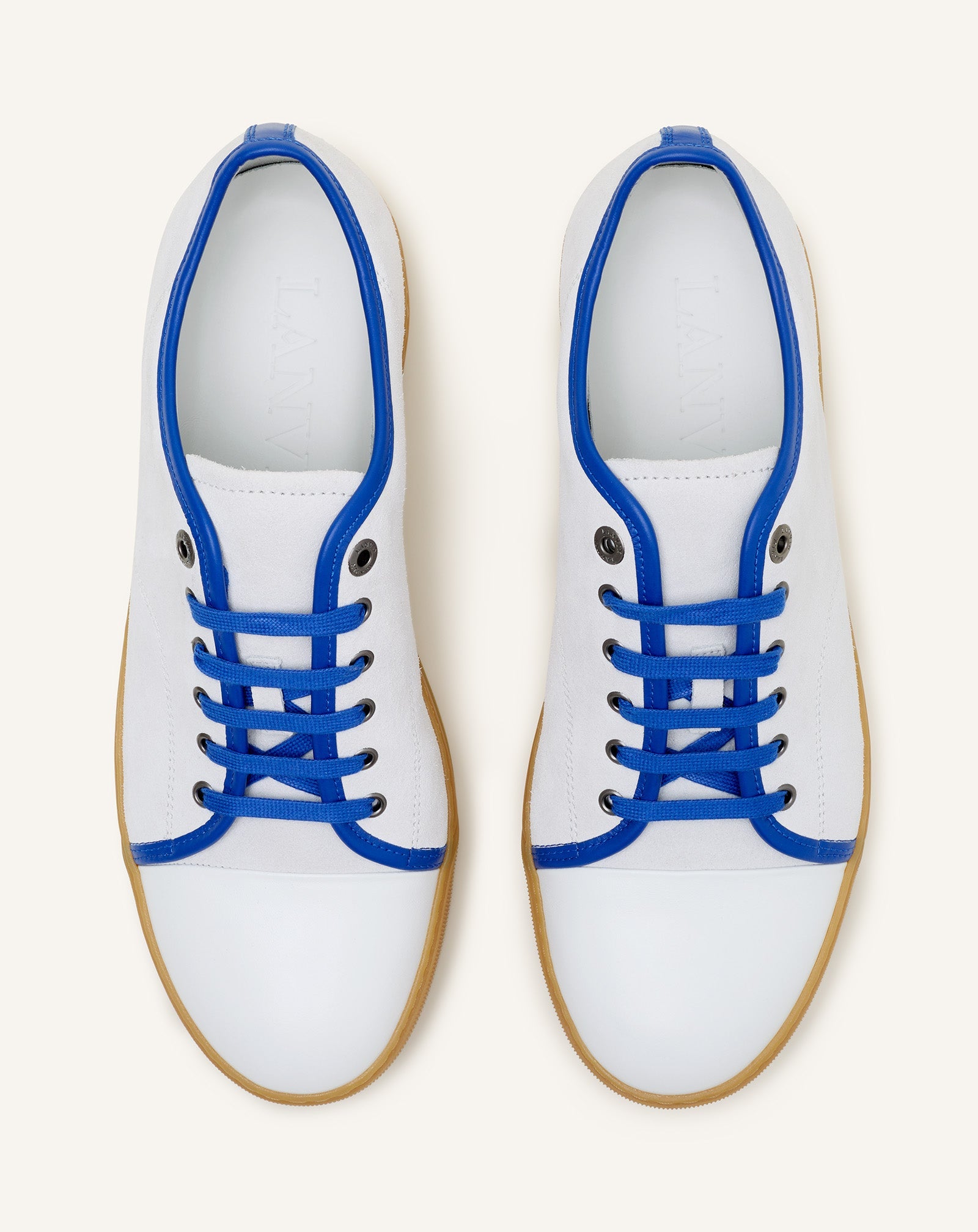 Blue Dbb1 Leather And Suede Sneakers | Lanvin Men