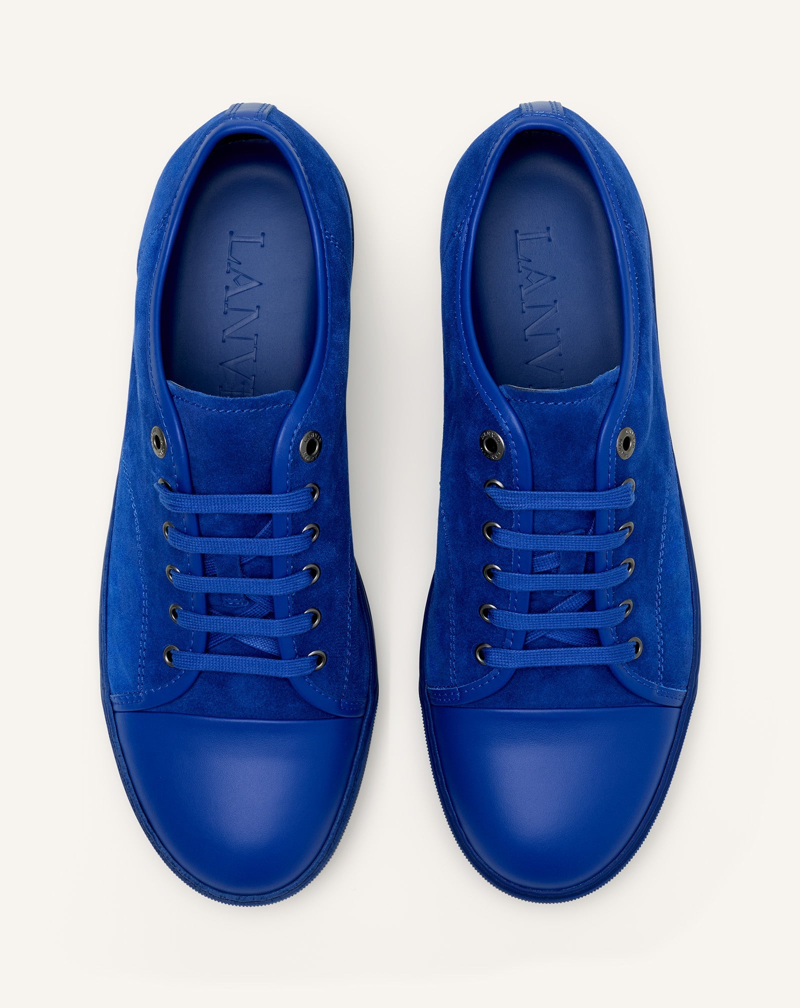 Blue Dbb1 Leather And Suede Sneakers | Lanvin Men