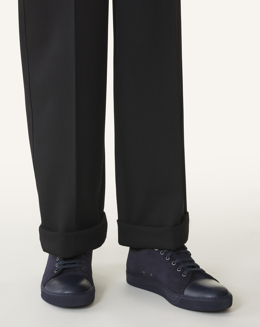 Blue Dbb1 Leather And Suede Sneakers | Lanvin Men