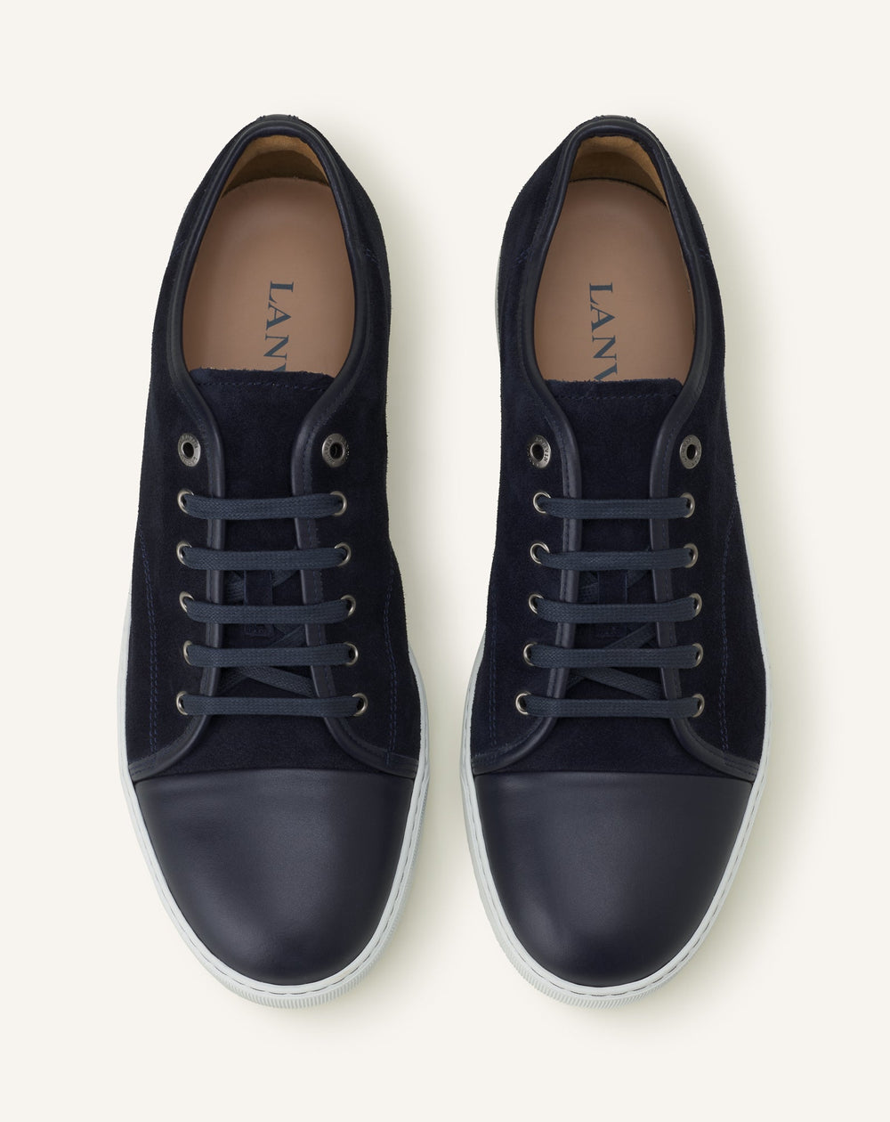 Blue Dbb1 Leather And Suede Sneakers | Lanvin Men