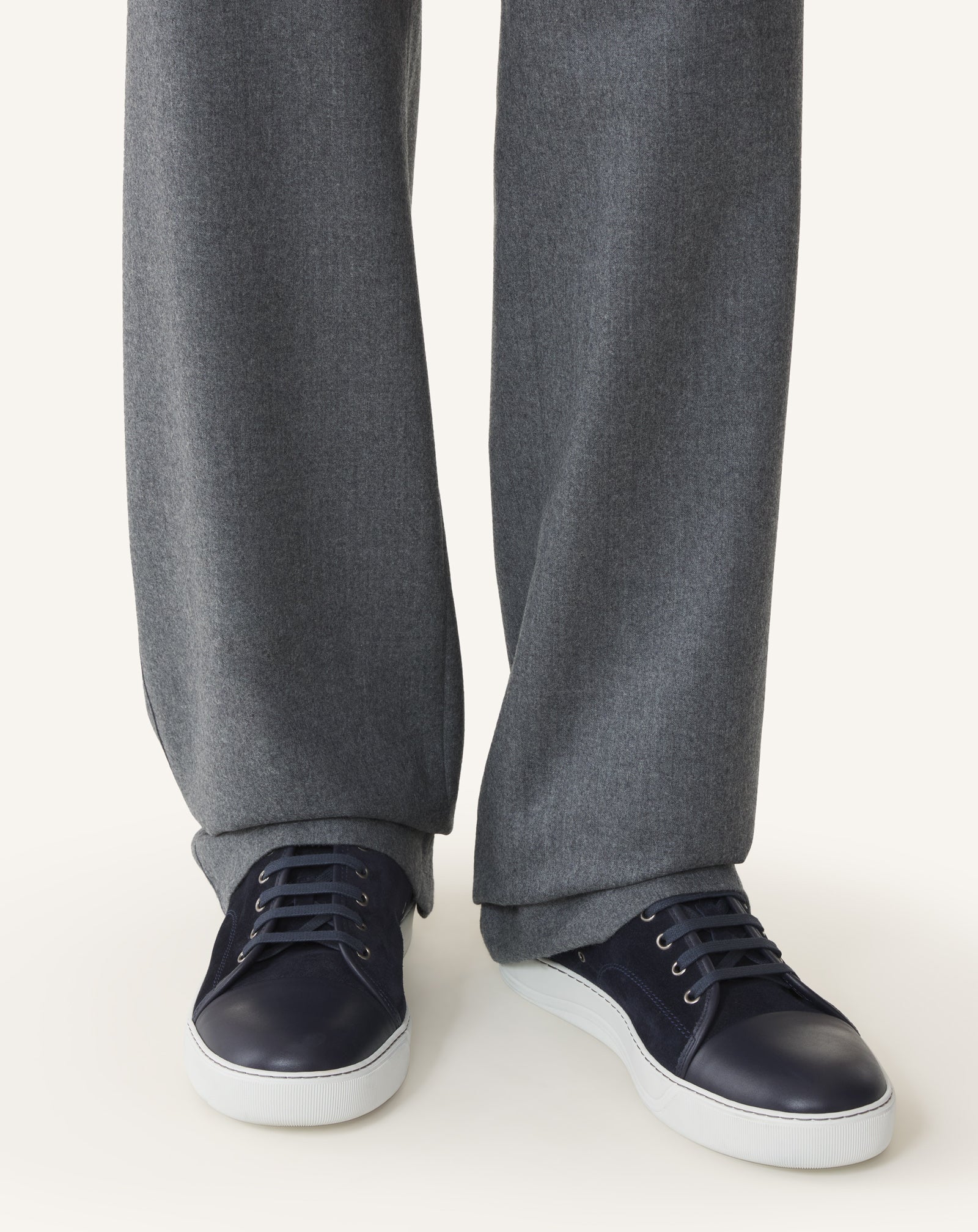 Blue Dbb1 Leather And Suede Sneakers | Lanvin Men