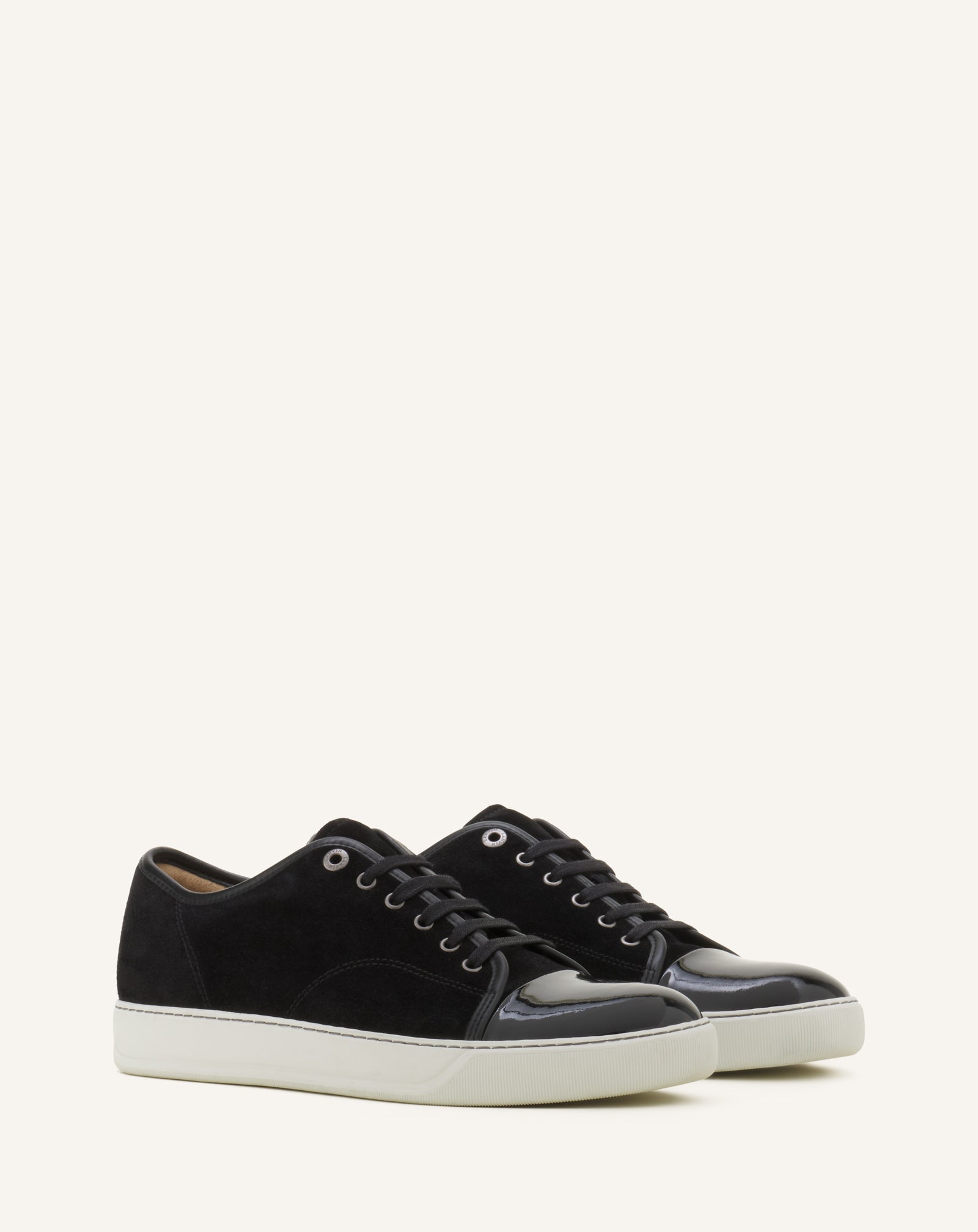 Black Dbb1 Sneakers In Suede And Patent Leather | Lanvin Men