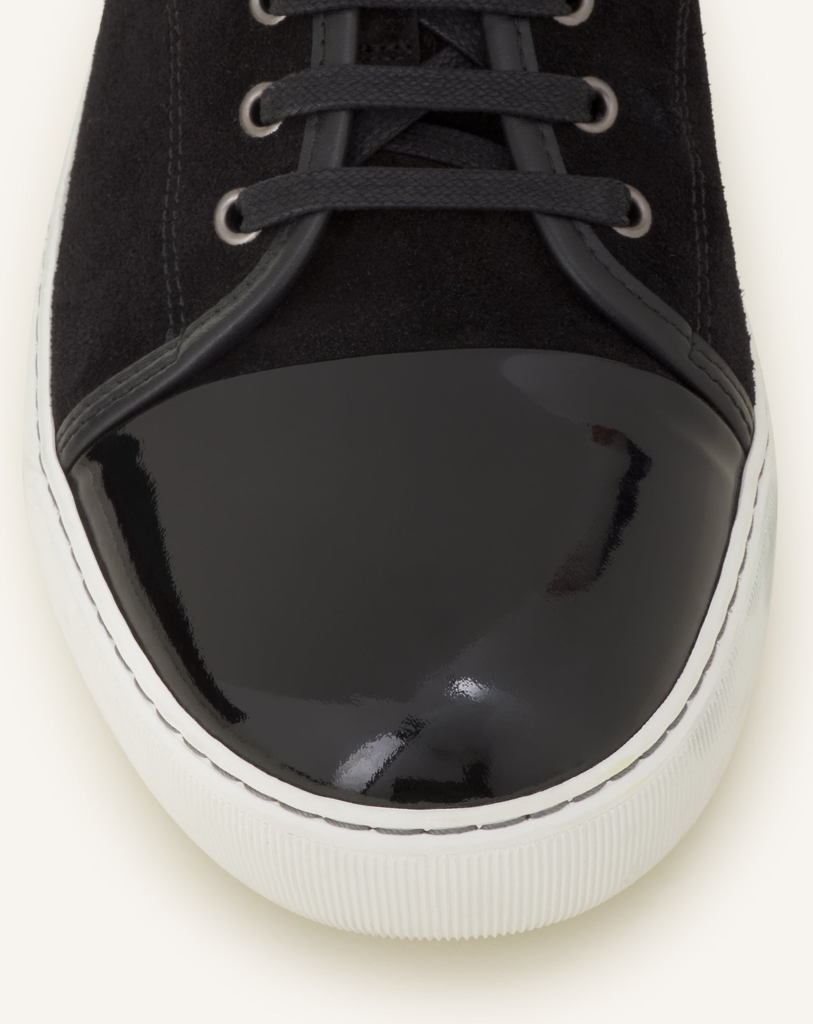 Black Dbb1 Sneakers In Suede And Patent Leather | Lanvin Men