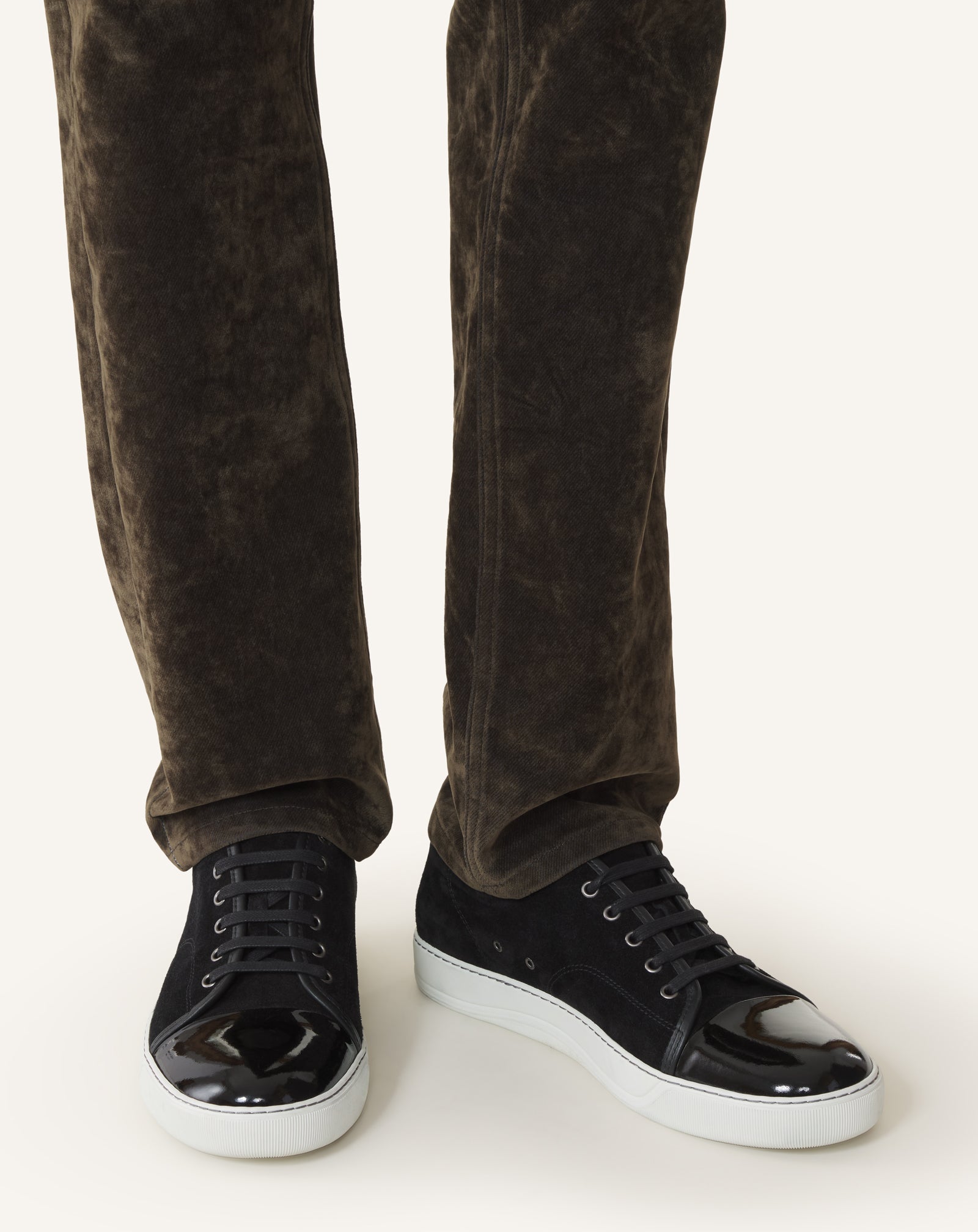 Black Dbb1 Sneakers In Suede And Patent Leather | Lanvin Men