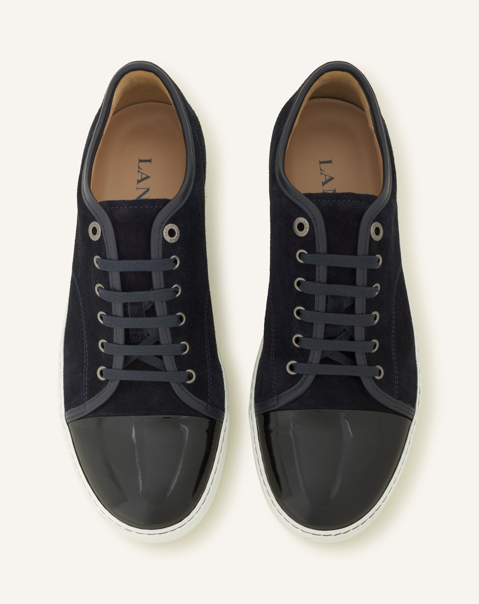 Blue Dbb1 Sneakers In Suede And Patent Leather | Lanvin Men
