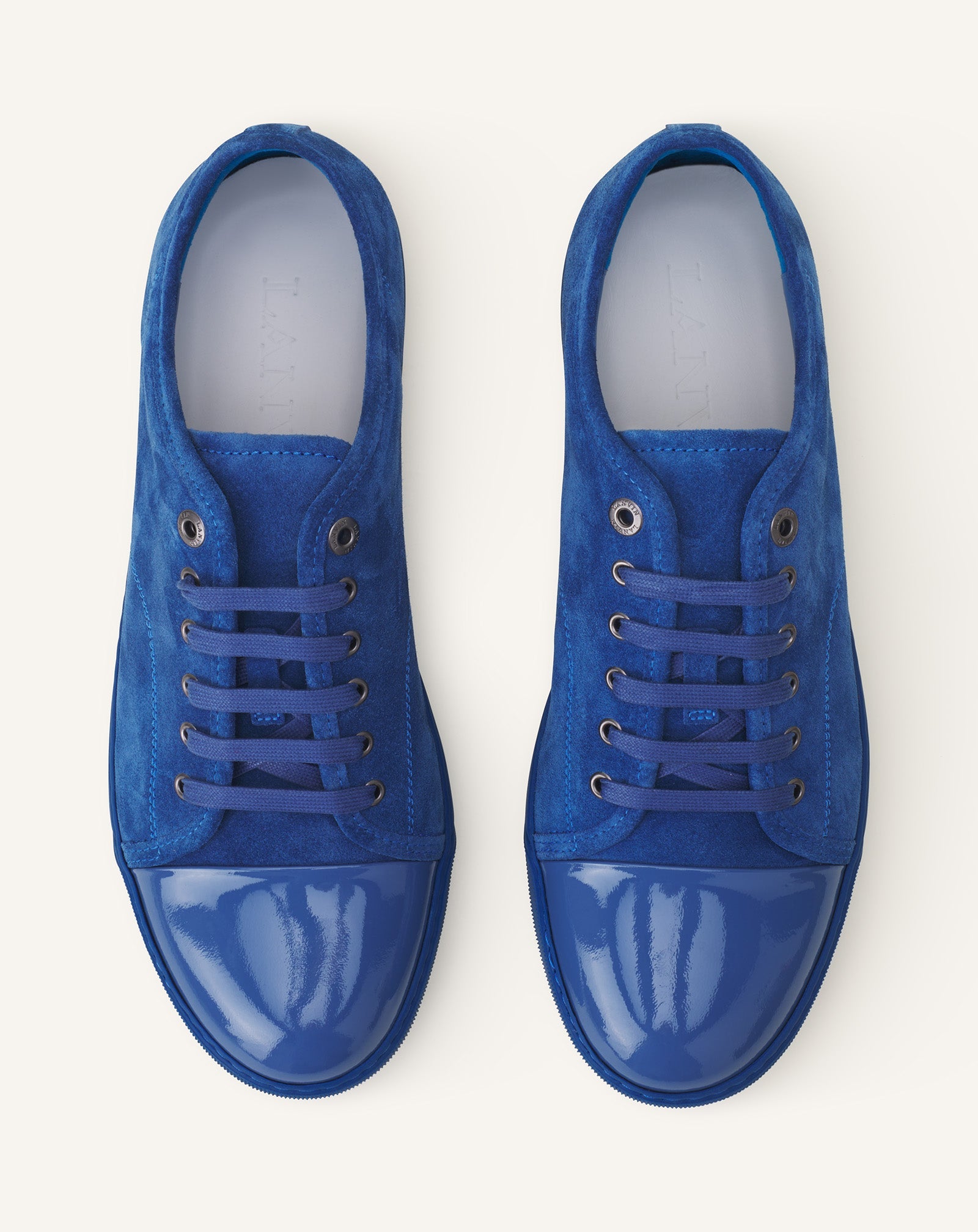 Blue Dbb1 Sneakers In Suede And Patent Leather | Lanvin Men