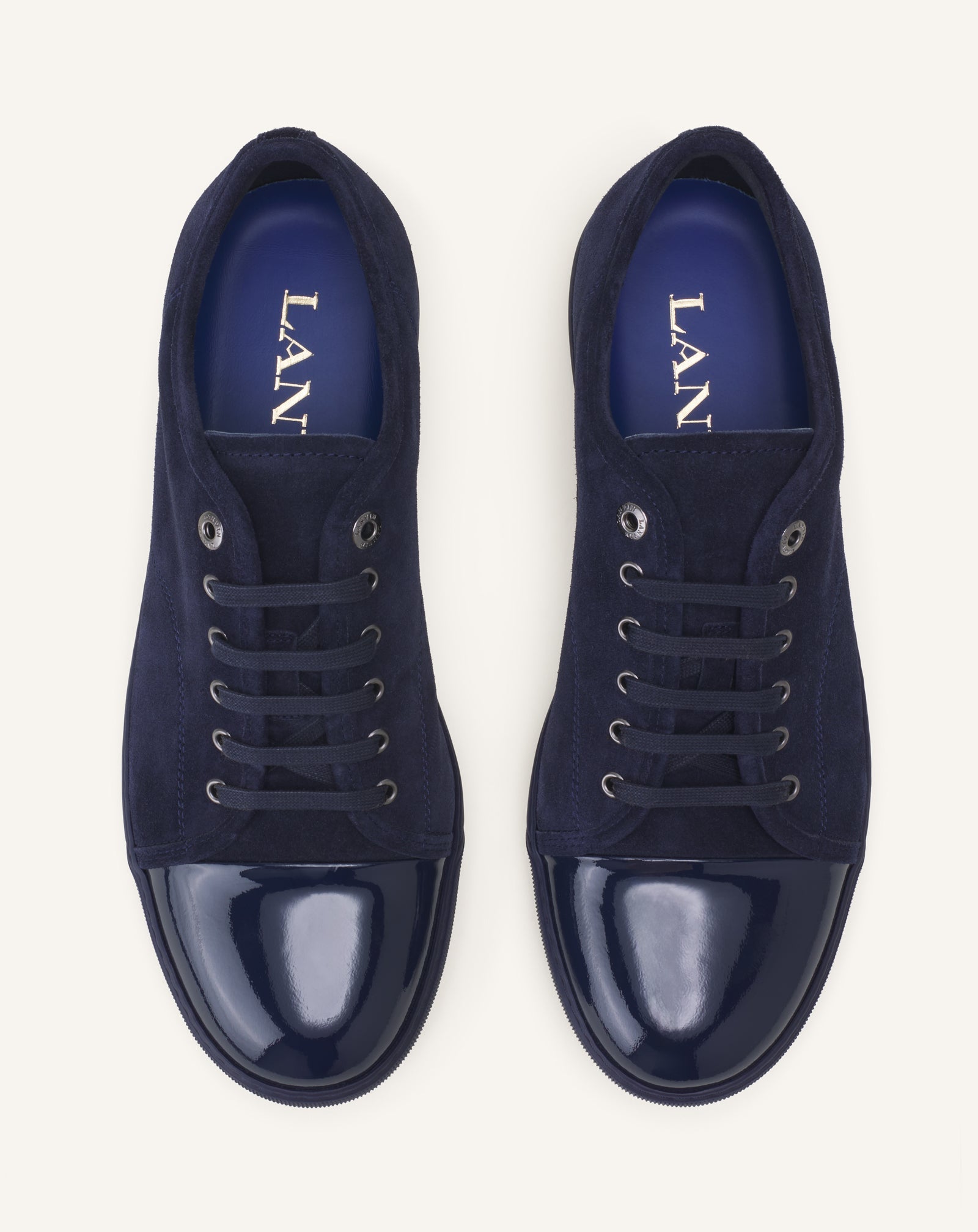 Blue Dbb1 Sneakers In Suede And Patent Leather | Lanvin Men