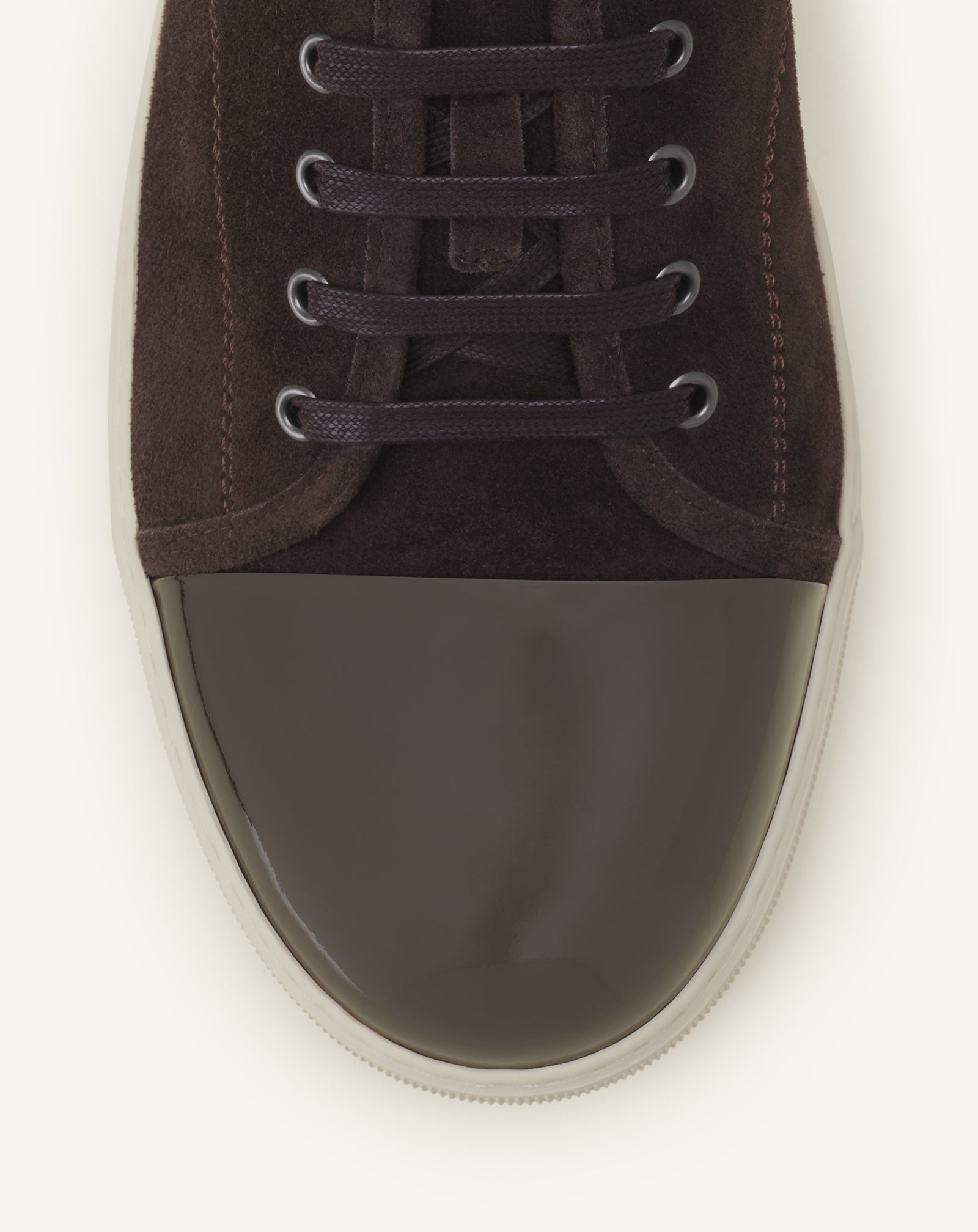 Brown Dbb1 Sneakers In Suede And Patent Leather | Lanvin Men