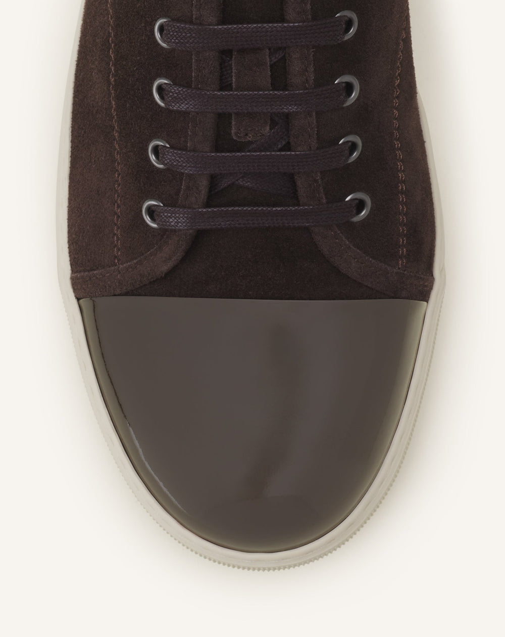 Brown Dbb1 Sneakers In Suede And Patent Leather | Lanvin Men